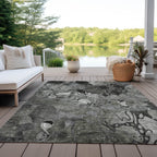 Tapis Chantille moderne à motif floral lavable en machine pour intérieur/extérieur
