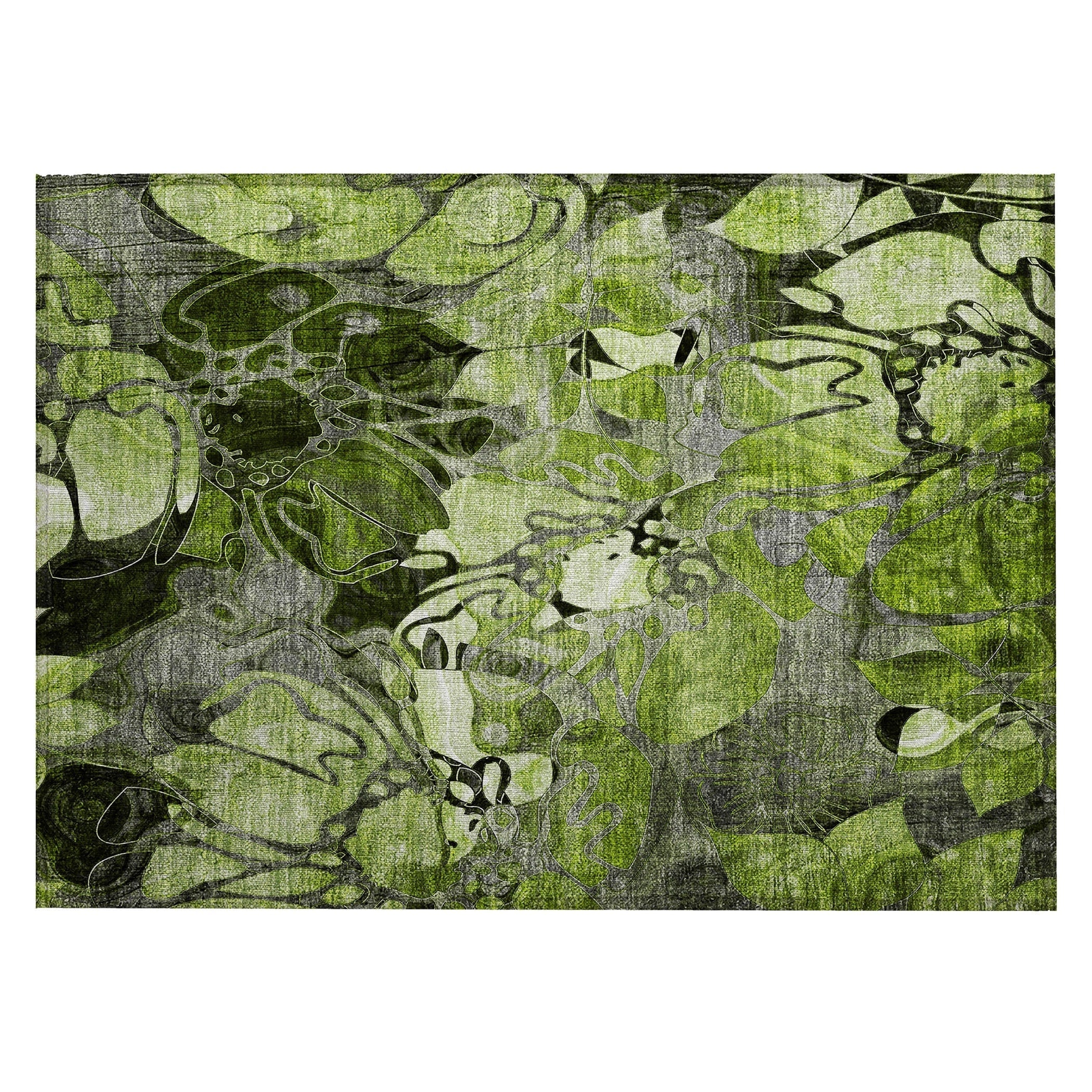 Tapis Chantille moderne à motif floral lavable en machine pour intérieur/extérieur