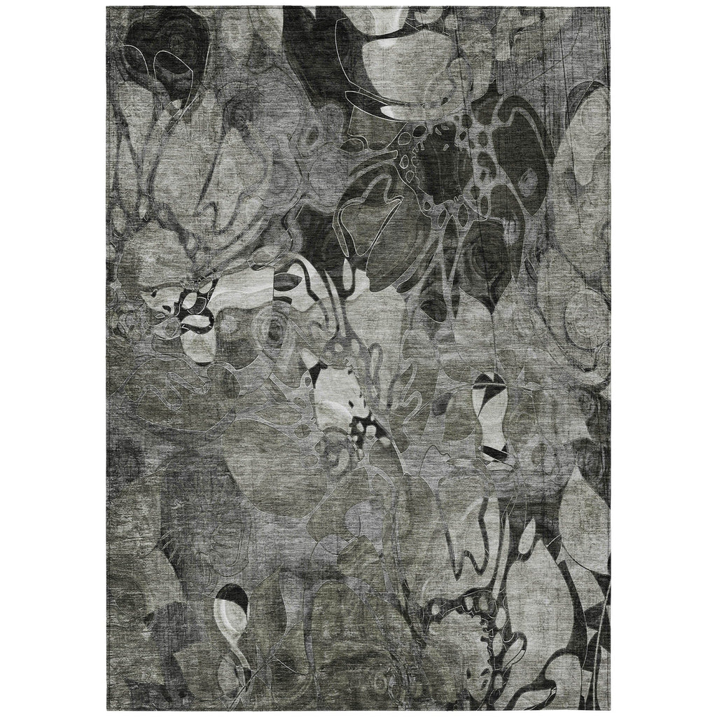 Tapis Chantille moderne à motif floral lavable en machine pour intérieur/extérieur