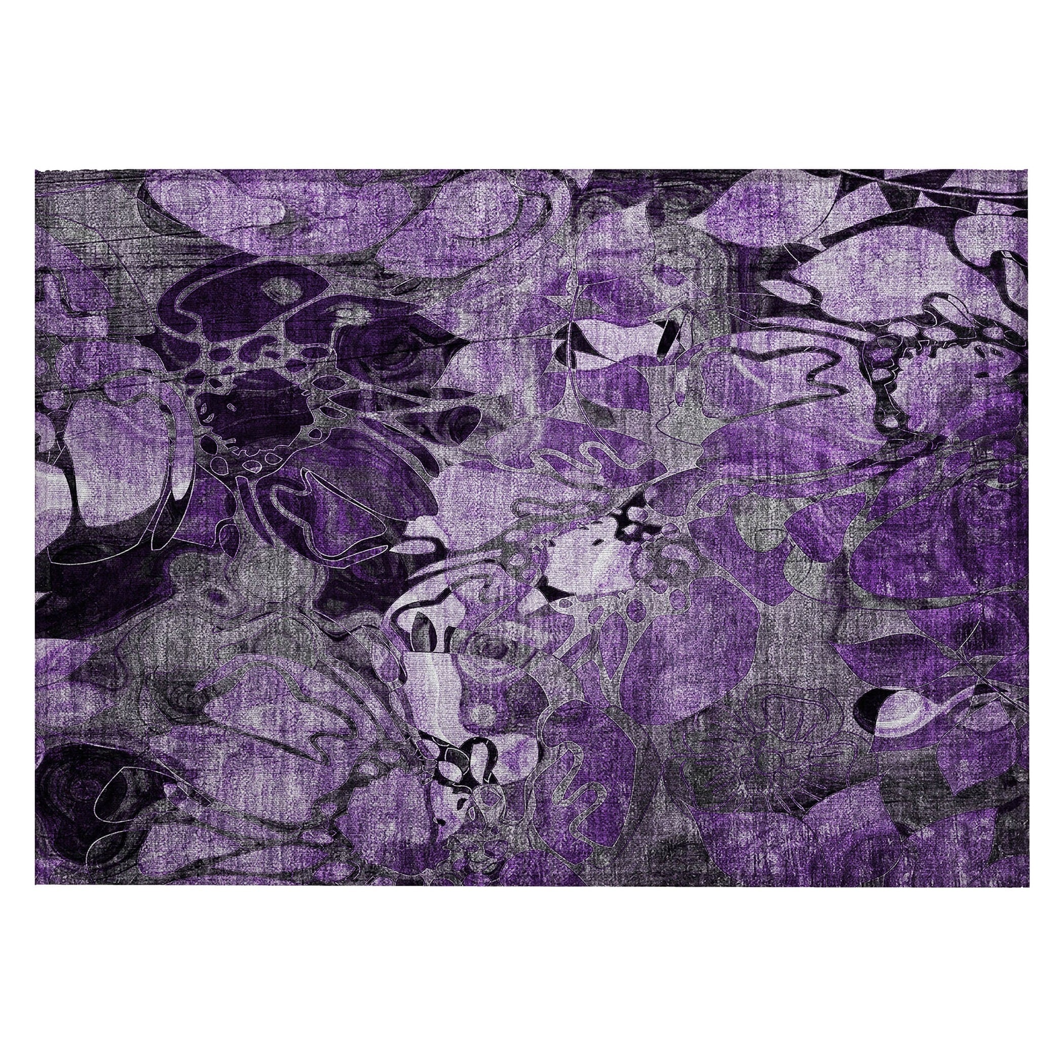 Tapis Chantille moderne à motif floral lavable en machine pour intérieur/extérieur