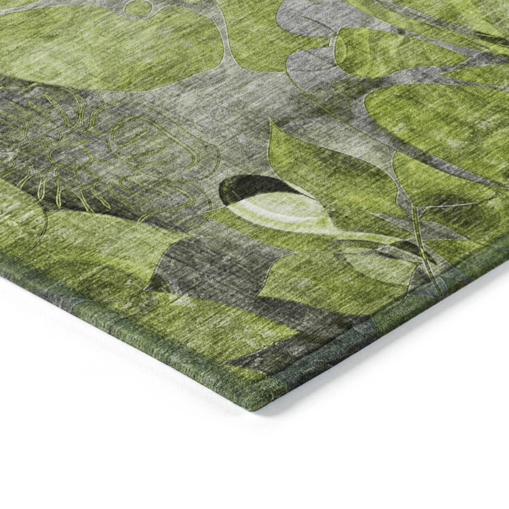 Tapis Chantille moderne à motif floral lavable en machine pour intérieur/extérieur