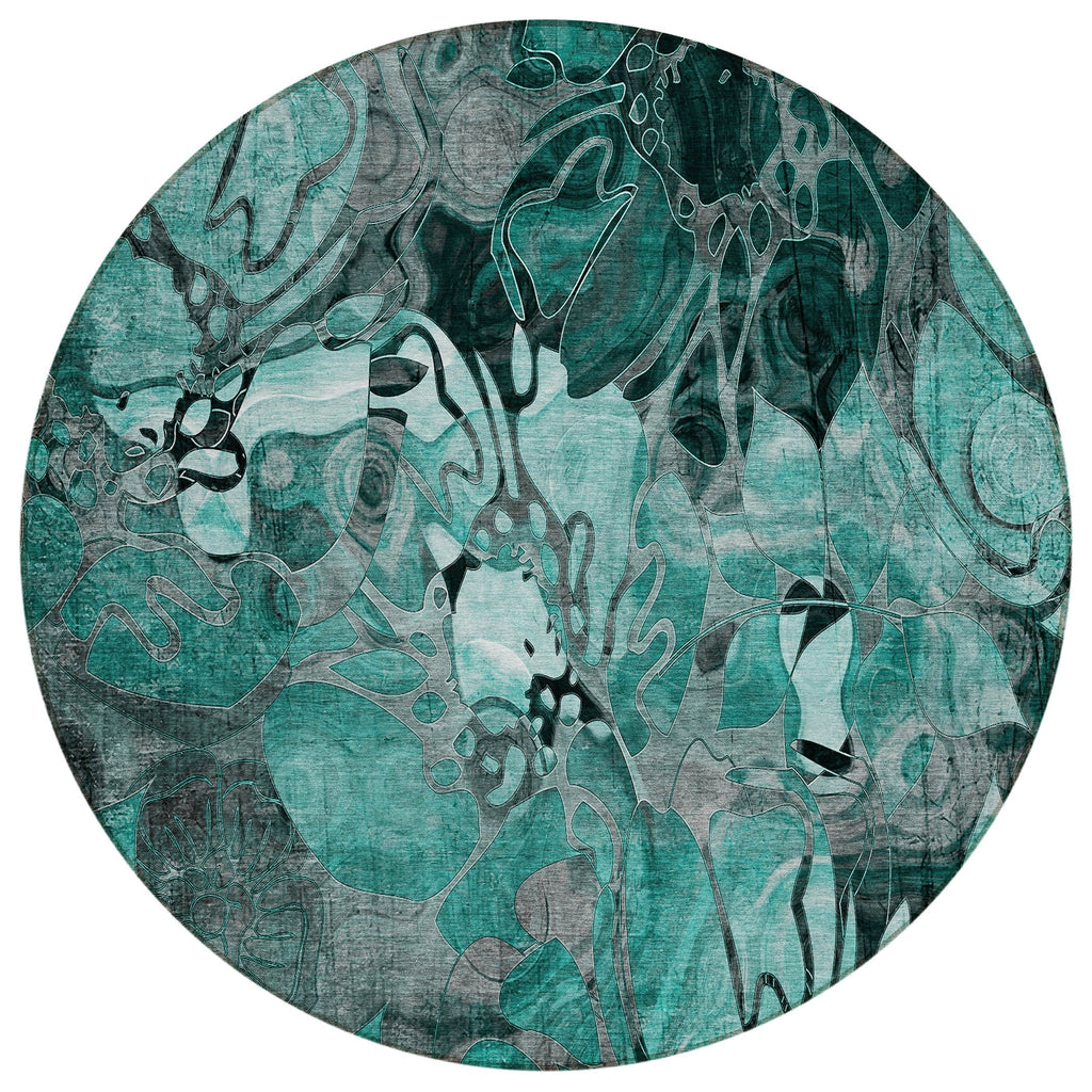 Tapis Chantille moderne à motif floral lavable en machine pour intérieur/extérieur