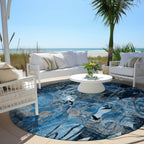 Tapis Chantille moderne à motif floral lavable en machine pour intérieur/extérieur