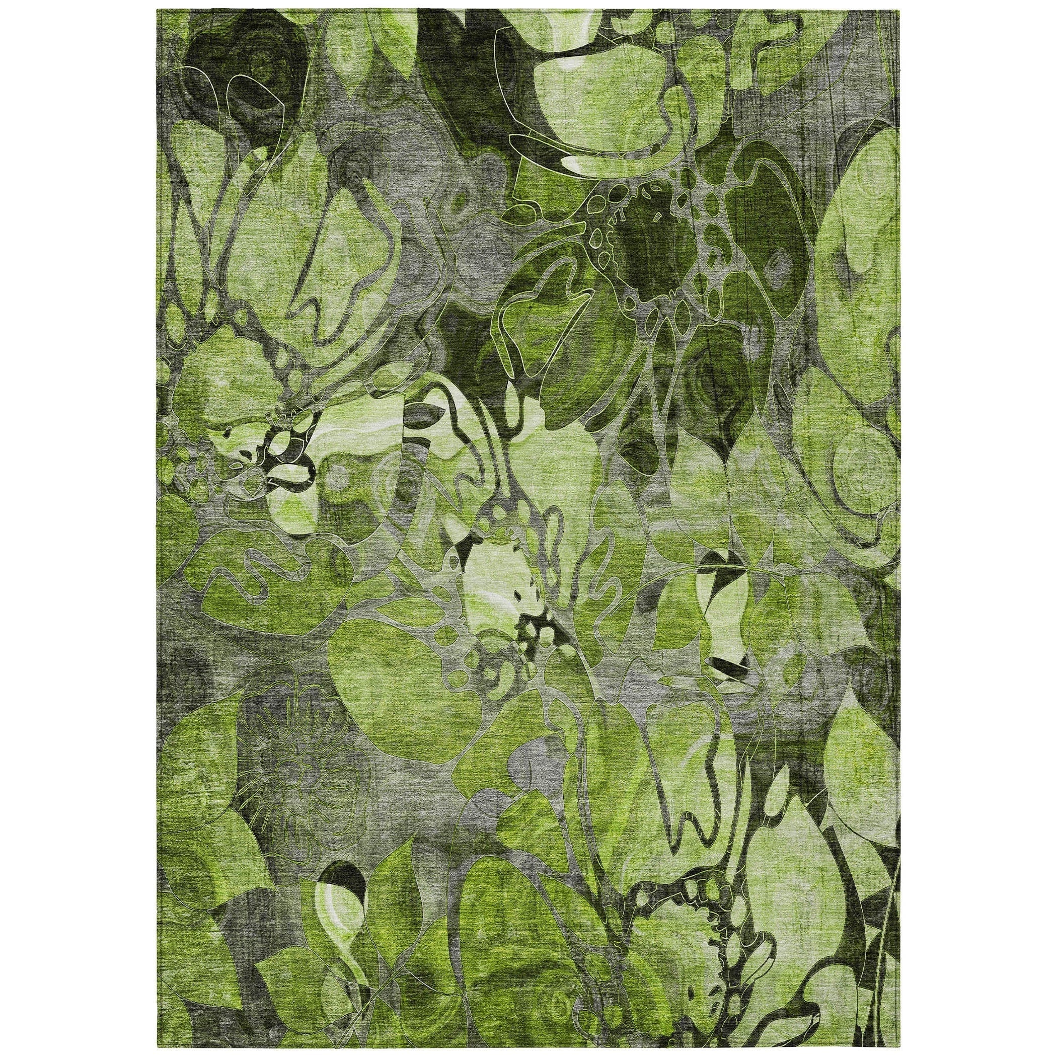 Tapis Chantille moderne à motif floral lavable en machine pour intérieur/extérieur
