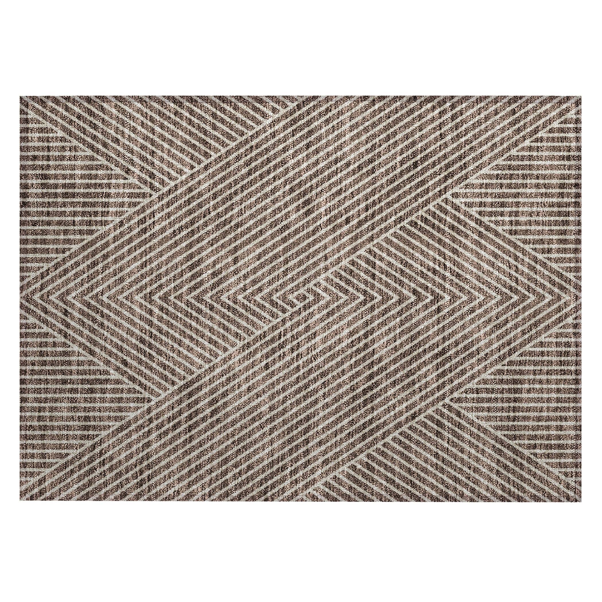 Tapis Chantille géométrique moderne lavable en machine pour intérieur/extérieur