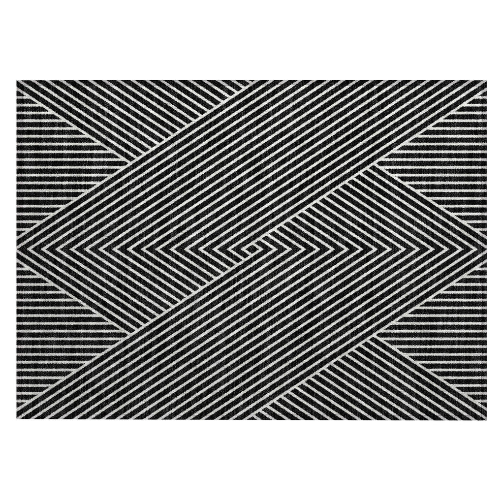 Tapis Chantille géométrique moderne lavable en machine pour intérieur/extérieur