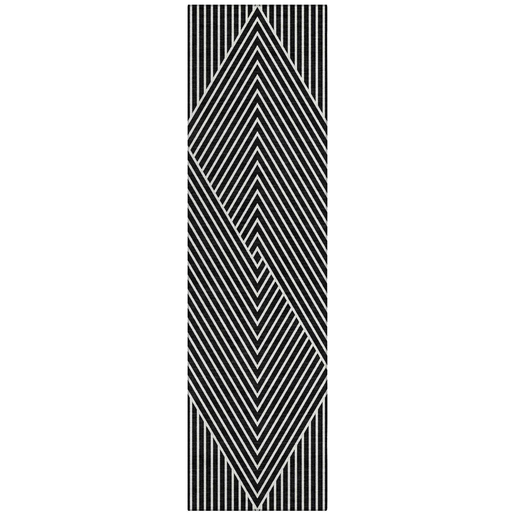 Tapis Chantille géométrique moderne lavable en machine pour intérieur/extérieur