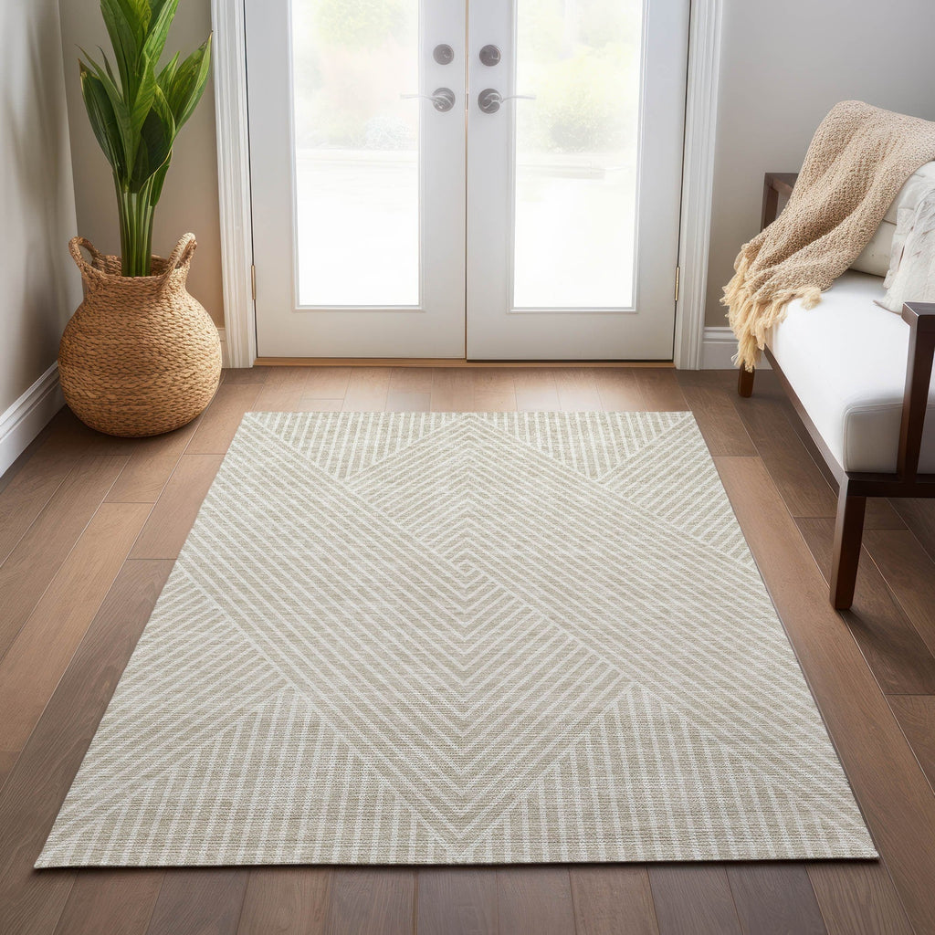 Tapis Chantille géométrique moderne lavable en machine pour intérieur/extérieur