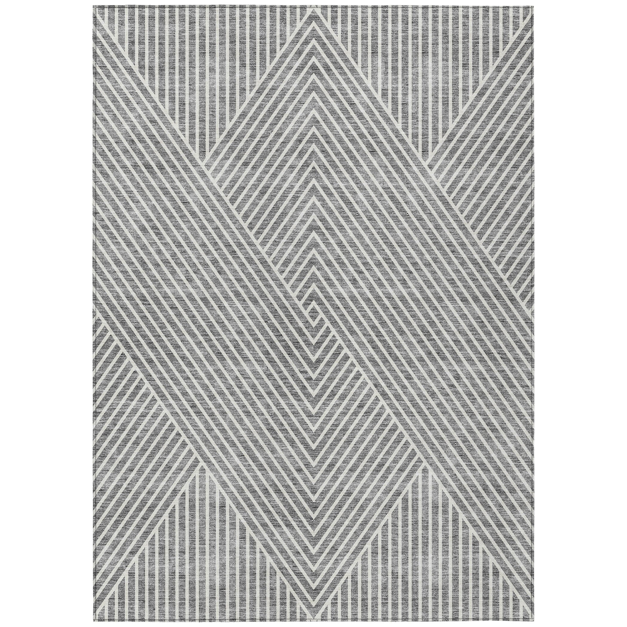 Tapis Chantille géométrique moderne lavable en machine pour intérieur/extérieur