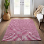 Tapis Chantille géométrique moderne lavable en machine pour intérieur/extérieur