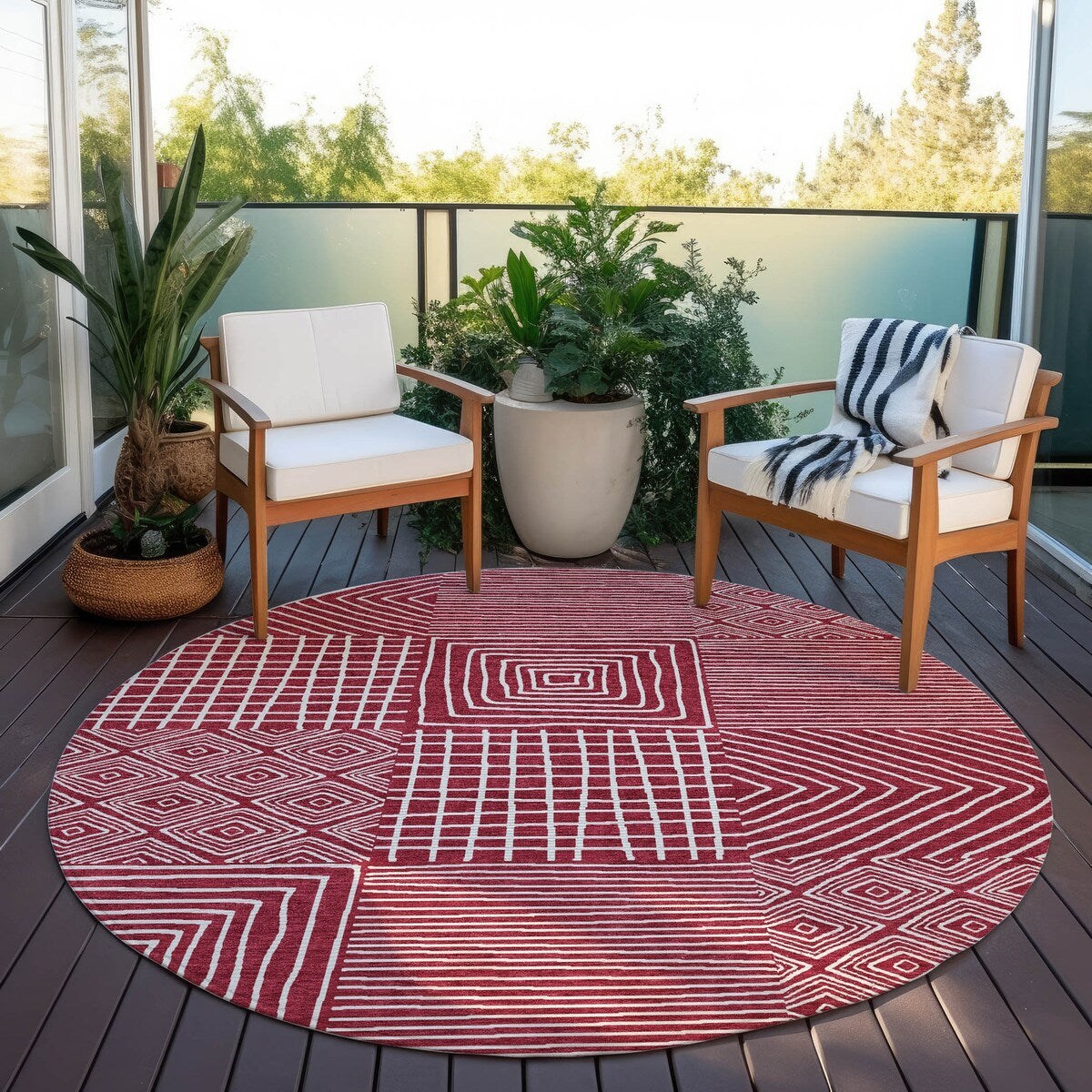 Tapis moderne en mosaïque Chantille lavable en machine pour intérieur/extérieur