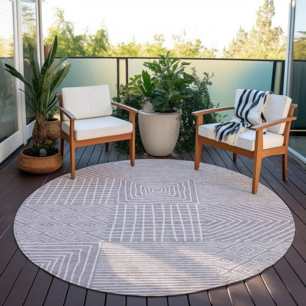 Tapis moderne en mosaïque Chantille lavable en machine pour intérieur/extérieur