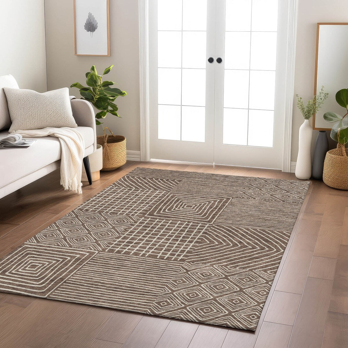Tapis moderne en mosaïque Chantille lavable en machine pour intérieur/extérieur