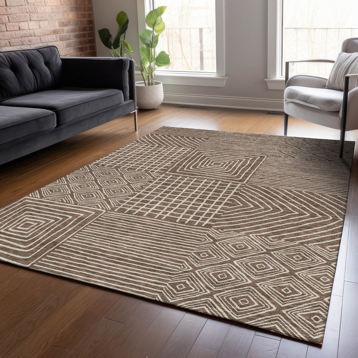Tapis moderne en mosaïque Chantille lavable en machine pour intérieur/extérieur
