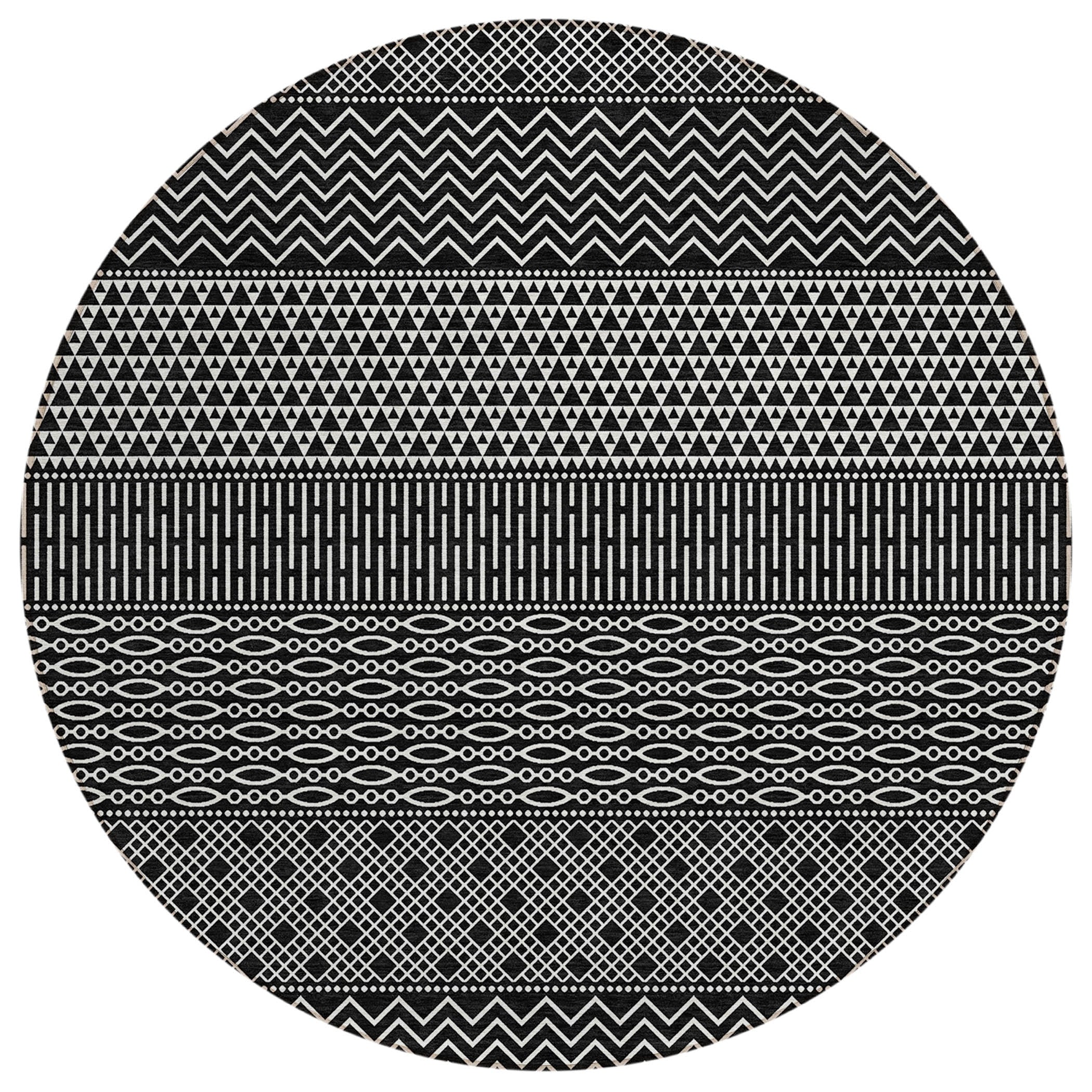 Tapis Chantille à rayures modernes, lavable en machine, pour intérieur et extérieur