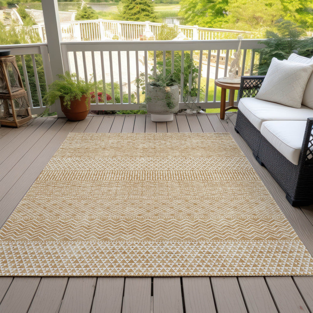 Tapis Chantille à rayures modernes, lavable en machine, pour intérieur et extérieur