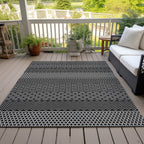 Tapis Chantille à rayures modernes, lavable en machine, pour intérieur et extérieur