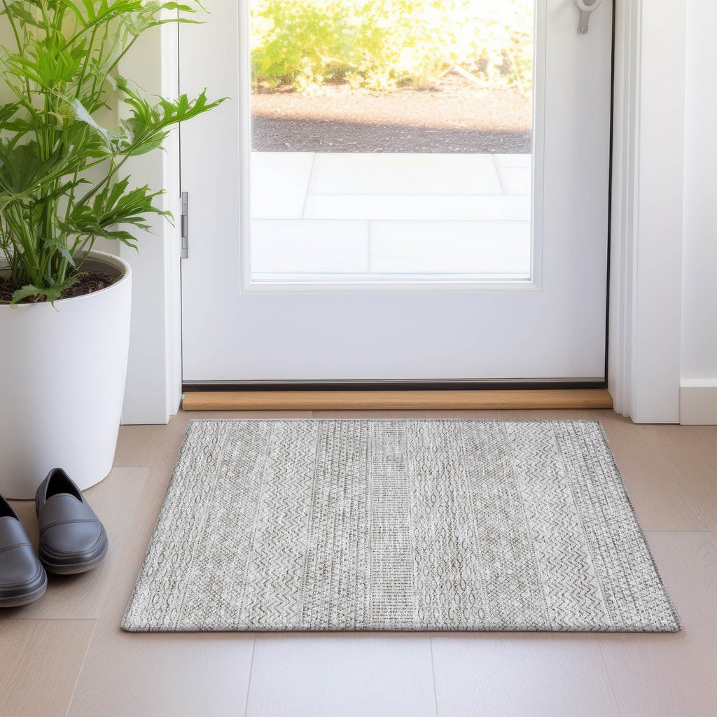 Tapis Chantille à rayures modernes, lavable en machine, pour intérieur et extérieur