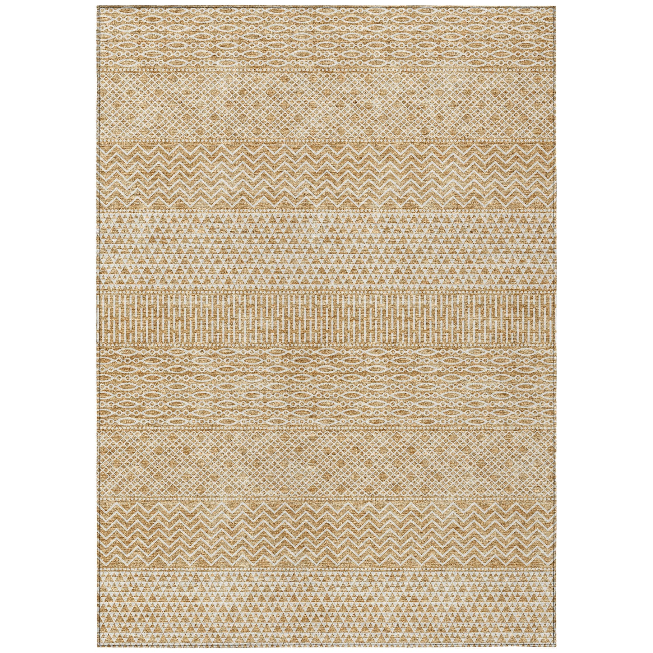 Tapis Chantille à rayures modernes, lavable en machine, pour intérieur et extérieur