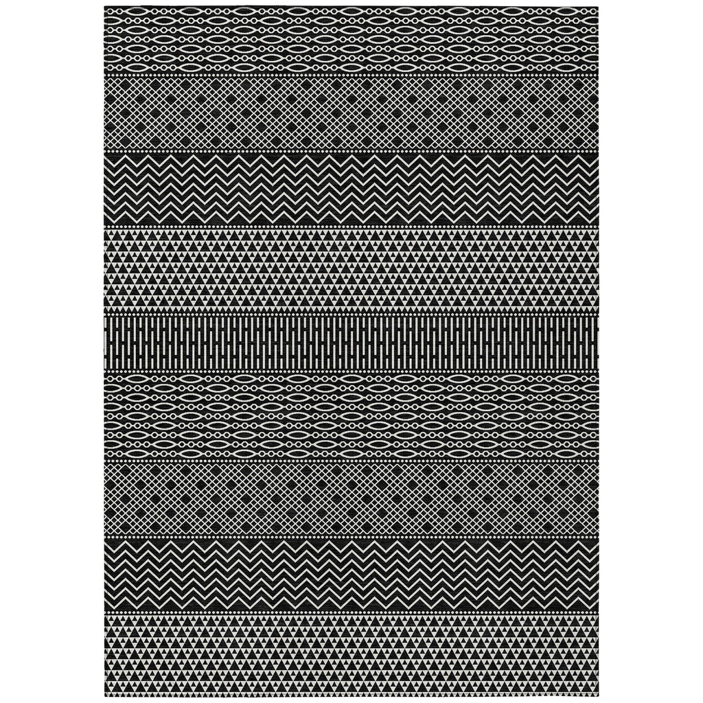 Tapis Chantille à rayures modernes, lavable en machine, pour intérieur et extérieur