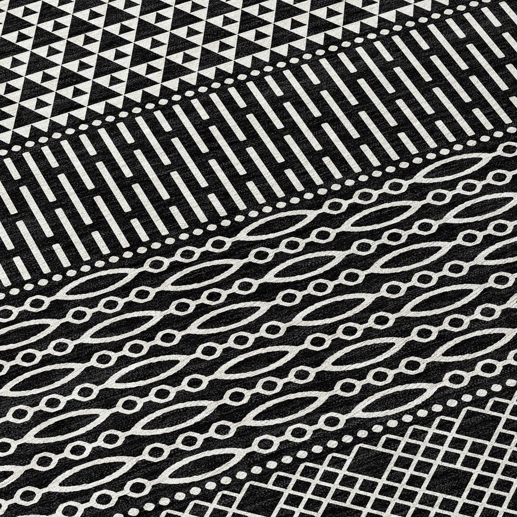 Tapis Chantille à rayures modernes, lavable en machine, pour intérieur et extérieur