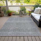 Tapis Chantille à rayures modernes, lavable en machine, pour intérieur et extérieur