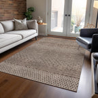 Tapis Chantille à rayures modernes, lavable en machine, pour intérieur et extérieur