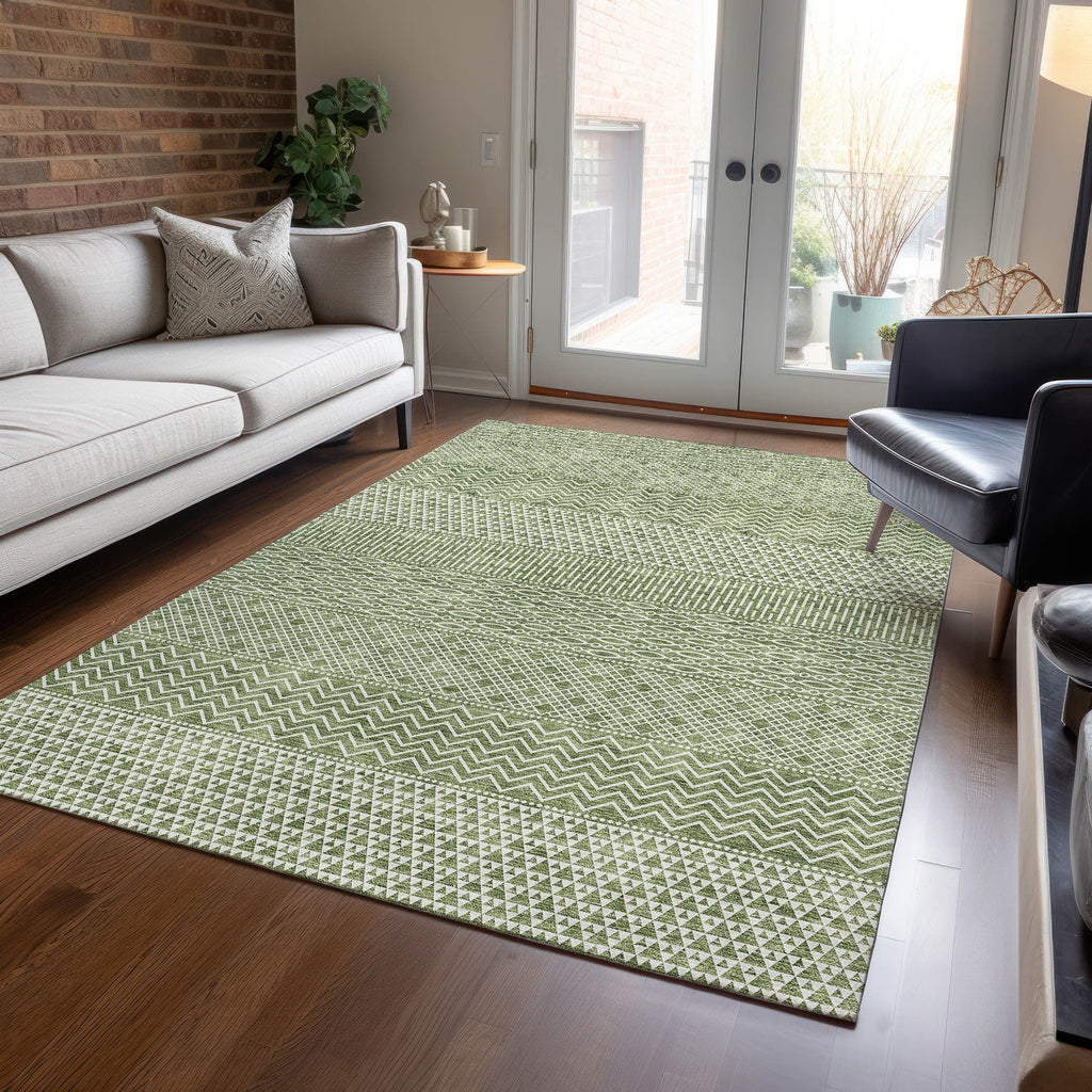 Tapis Chantille à rayures modernes, lavable en machine, pour intérieur et extérieur