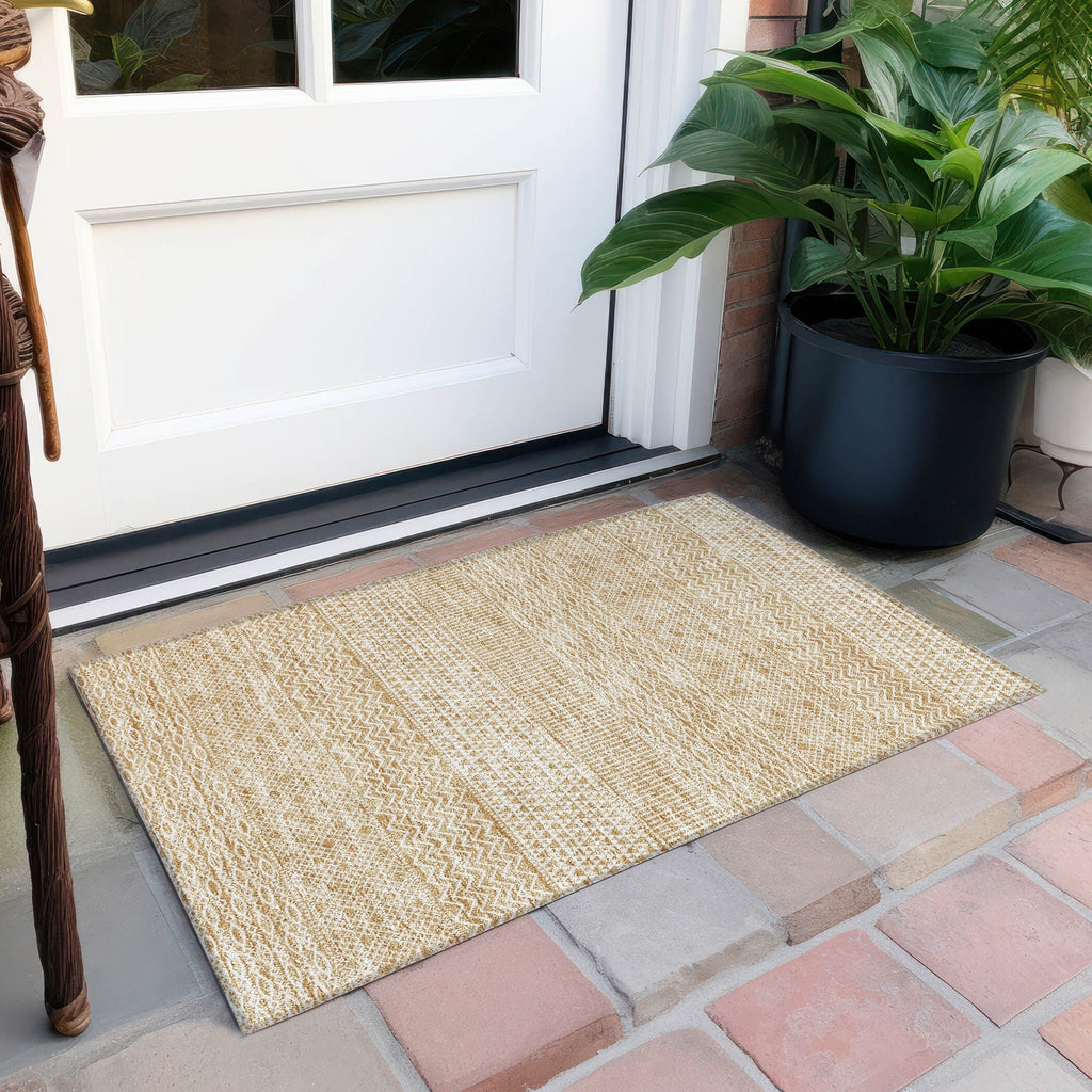 Tapis Chantille à rayures modernes, lavable en machine, pour intérieur et extérieur