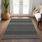 Tapis Chantille à rayures modernes, lavable en machine, pour intérieur et extérieur