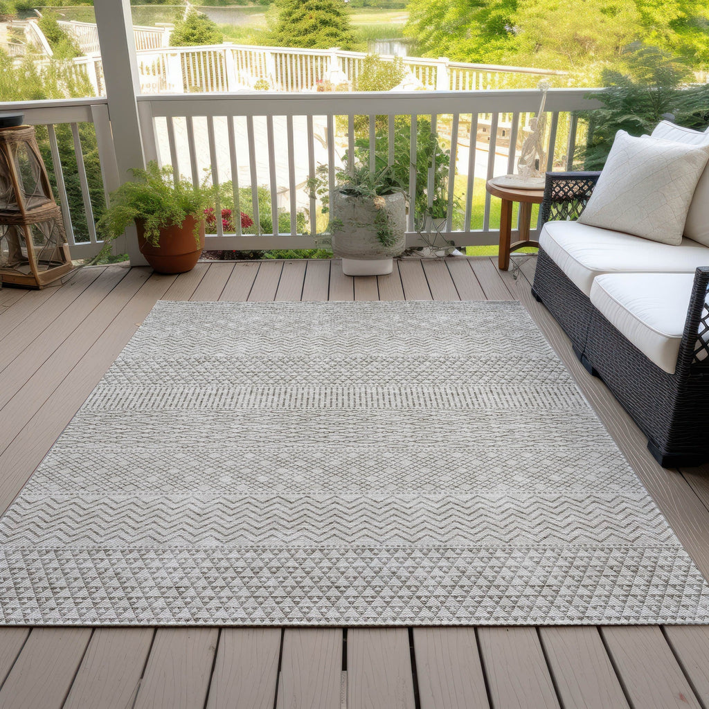 Tapis Chantille à rayures modernes, lavable en machine, pour intérieur et extérieur
