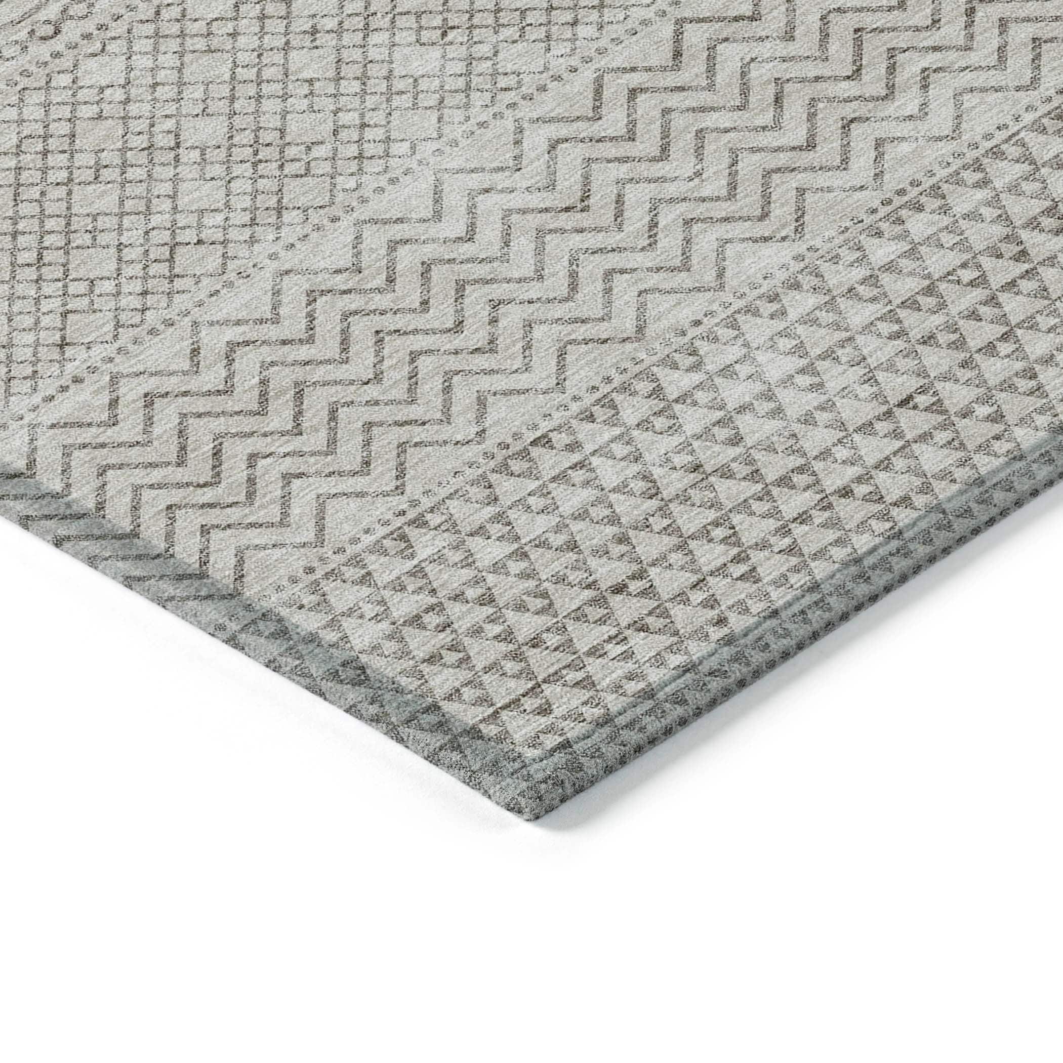 Tapis Chantille à rayures modernes, lavable en machine, pour intérieur et extérieur