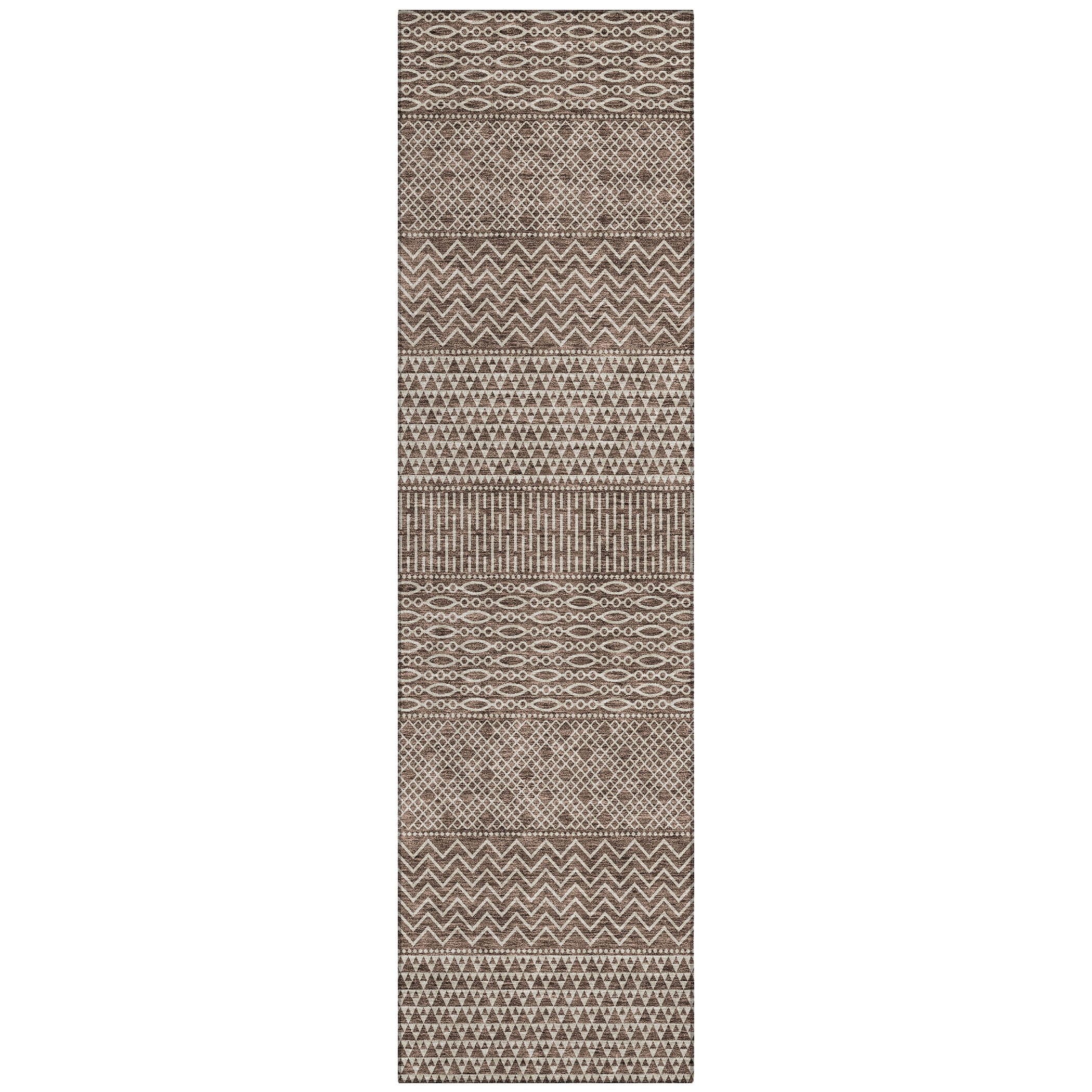 Tapis Chantille à rayures modernes, lavable en machine, pour intérieur et extérieur