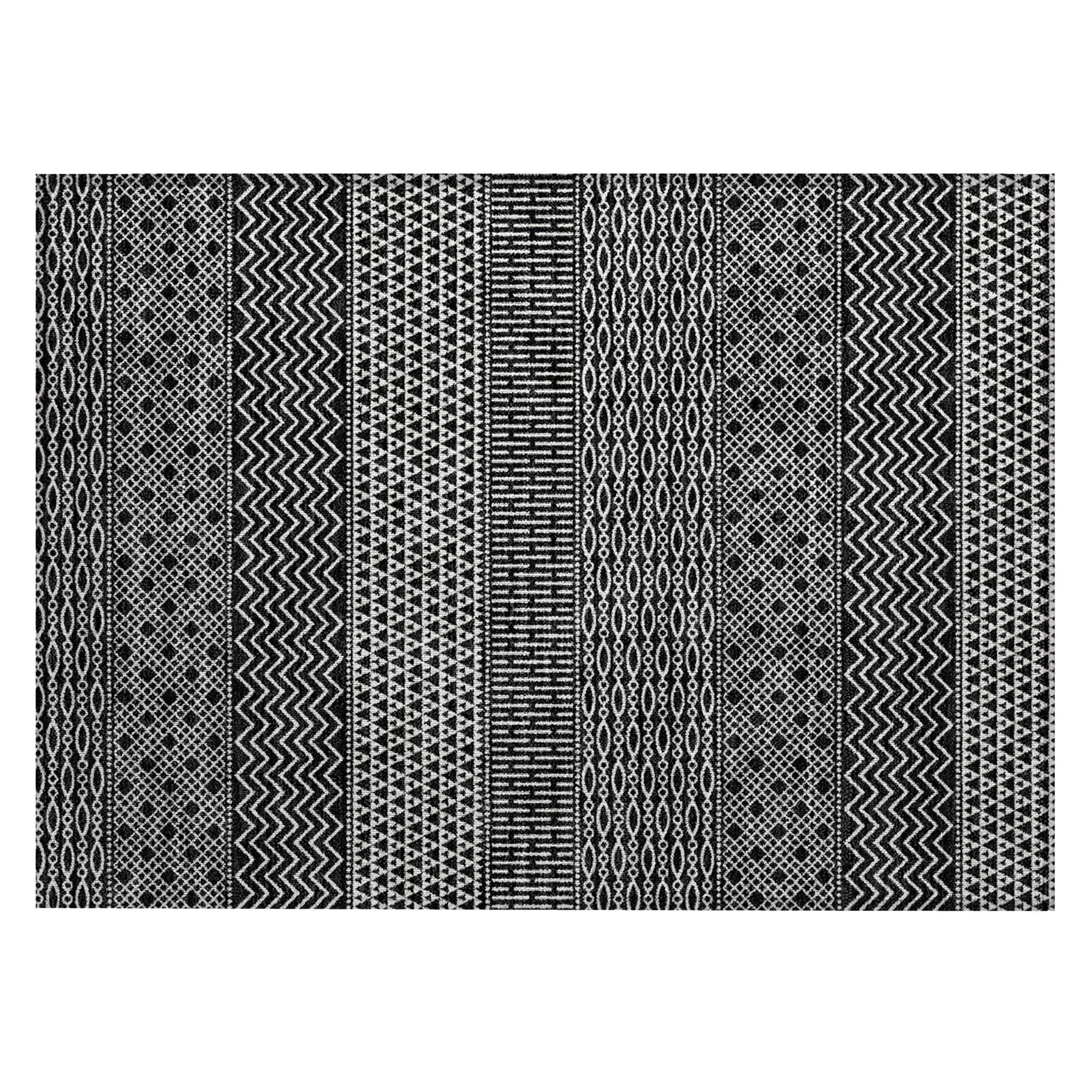 Tapis Chantille à rayures modernes, lavable en machine, pour intérieur et extérieur