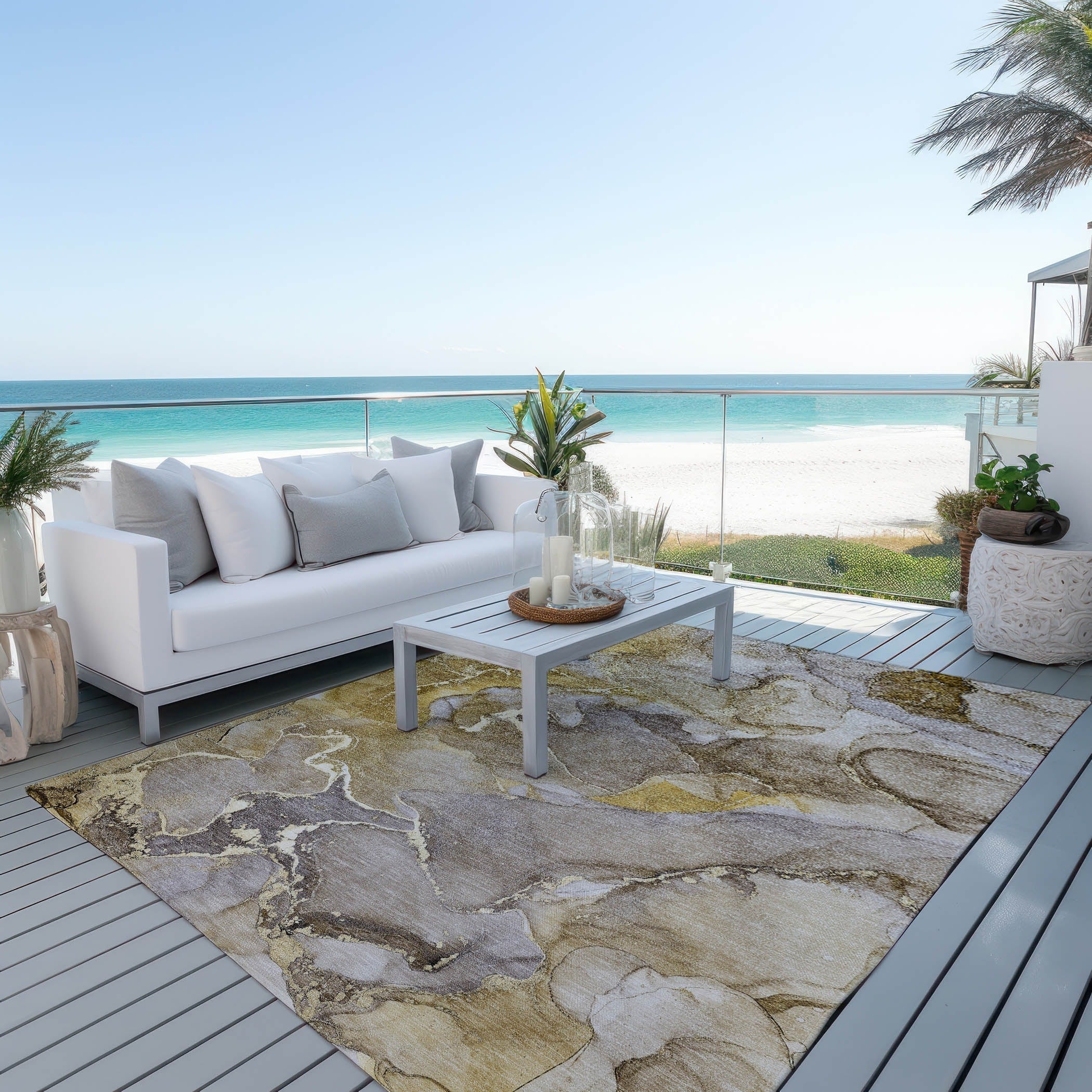 Tapis Chantille aquarelle lavable en machine pour intérieur/extérieur