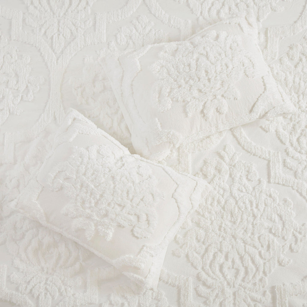 Parure de couette Madison Park Aeriela en coton chenille touffeté damassé