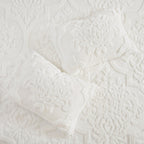 Parure de couette Madison Park Aeriela en coton chenille touffeté damassé