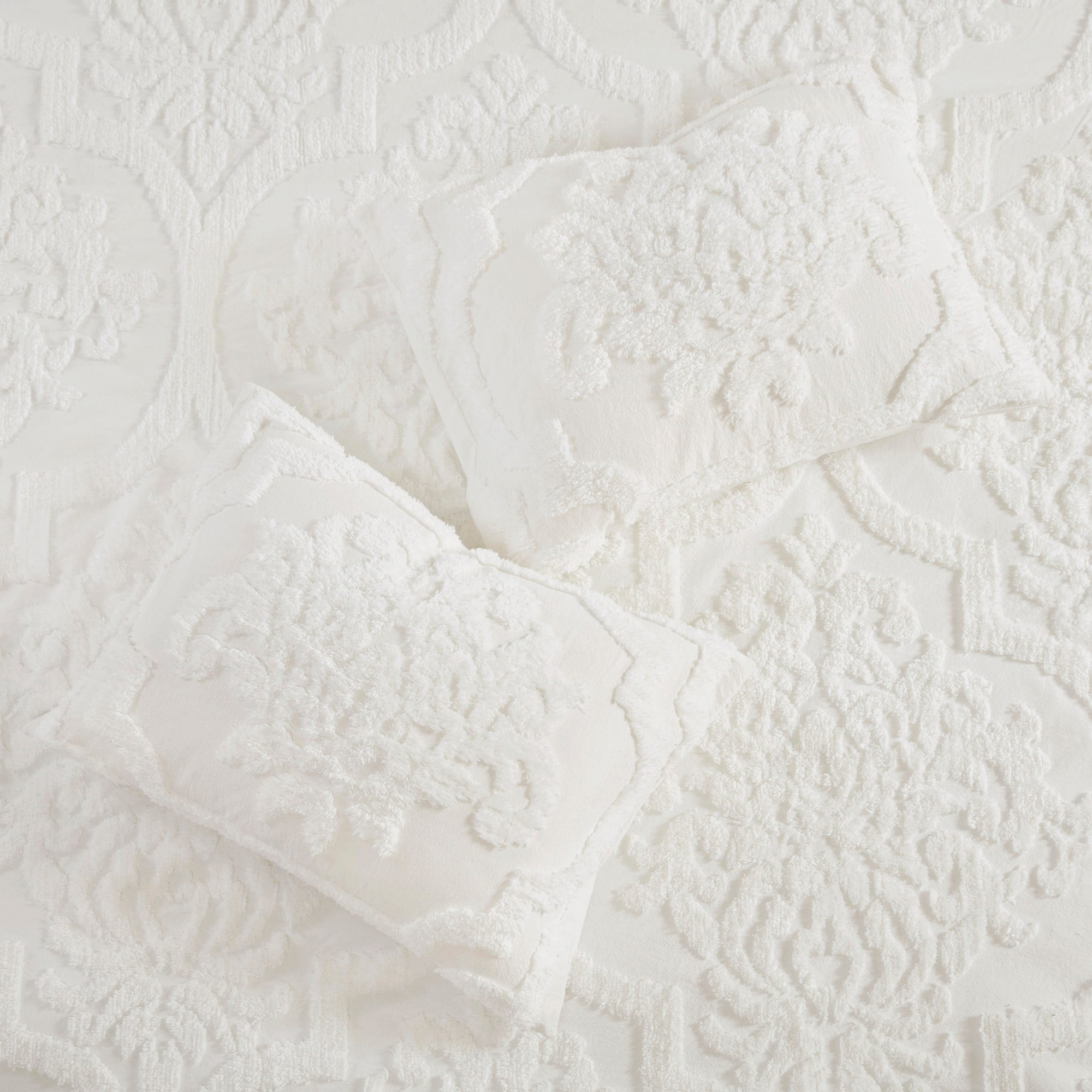 Parure de couette Madison Park Aeriela en coton chenille touffeté damassé