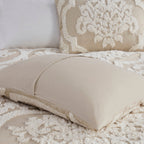 Parure de couette Madison Park Aeriela en coton chenille touffeté damassé