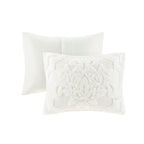 Parure de couette Madison Park Aeriela en coton chenille touffeté damassé