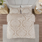 Parure de couette Madison Park Aeriela en coton chenille touffeté damassé