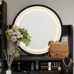Ensemble coiffeuse avec miroir tactile et tabouret