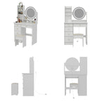 Ensemble coiffeuse avec miroir tactile et tabouret