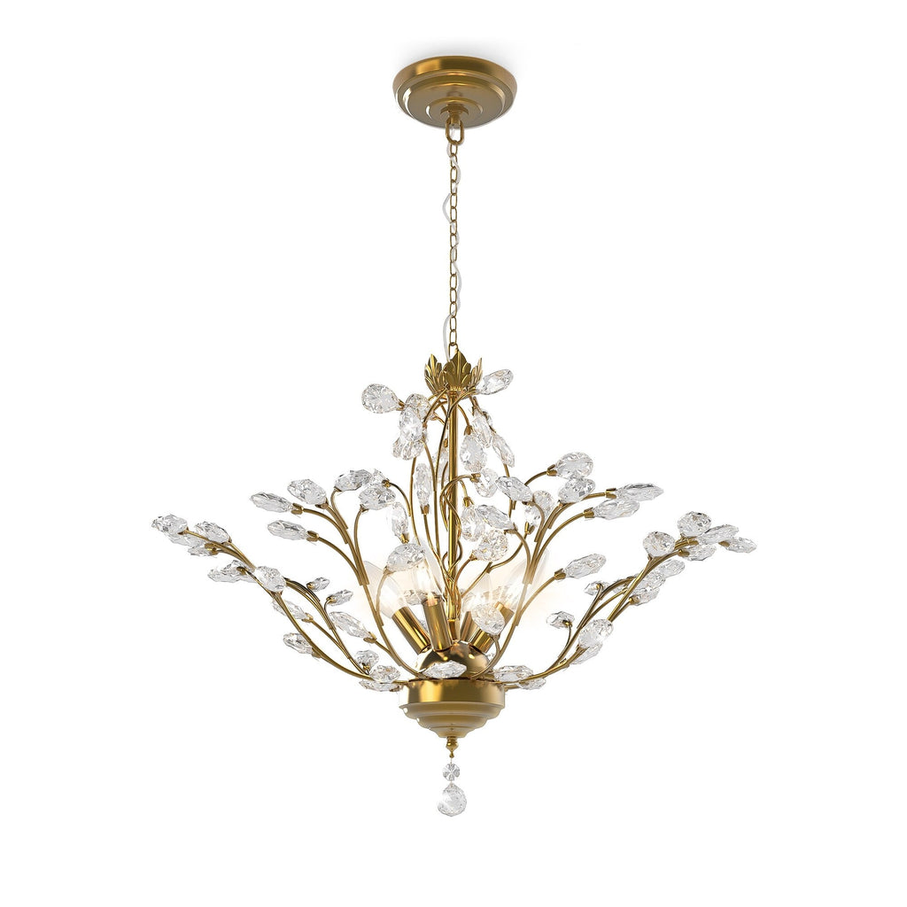 Lustre classique/traditionnel unique Maxax à 4 lumières avec accents en cristal