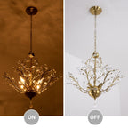 Lustre classique/traditionnel unique Maxax à 4 lumières avec accents en cristal