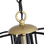 Lustre géométrique unique Maxax à 4 lumières avec accents en fer forgé - 17,7 x 17,3 x 17,3