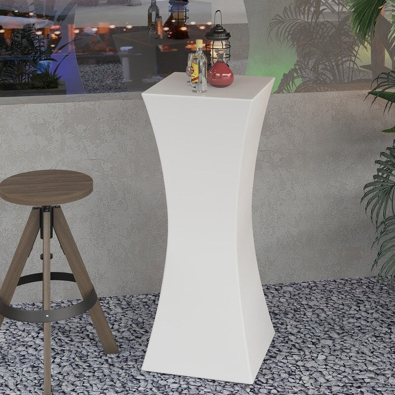 Table de cocktail Mixoy aux couleurs changeantes avec taille fine, table de pub lumineuse rechargeable sans fil pour fête, mobilier d'ambiance LED
