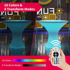 Table basse Mixoy à LED changeantes, table à vin rechargeable et sans fil, meuble d'ambiance pour terrasse, piscine