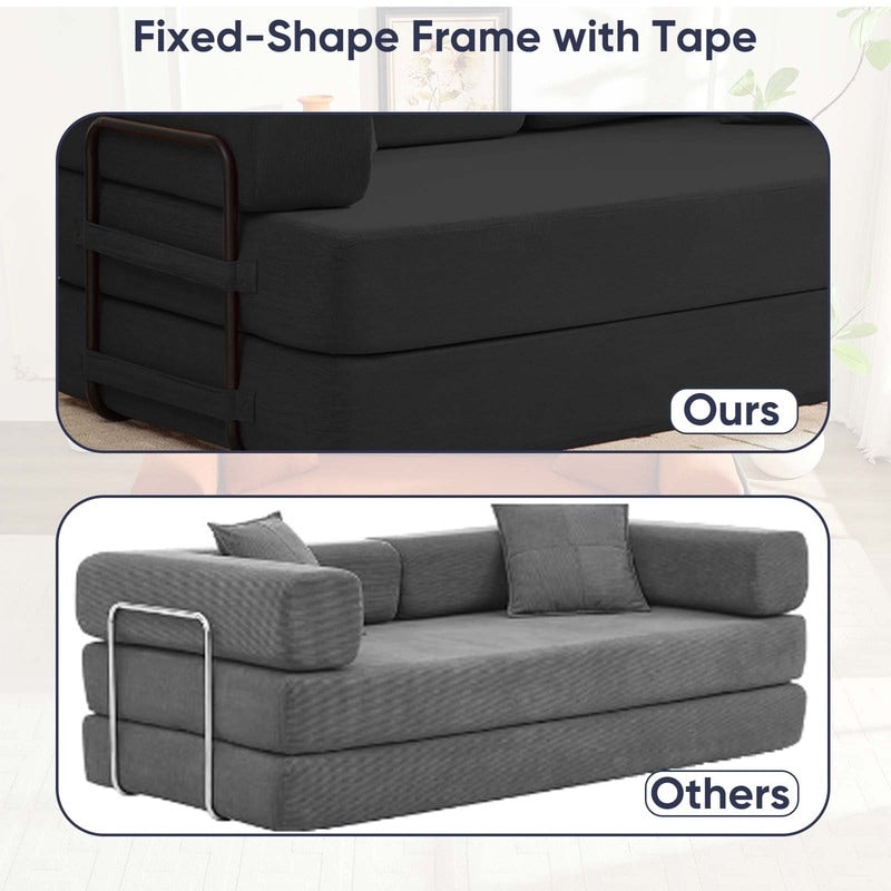 Canapé-lit convertible Mixoy avec accoudoirs amovibles, matelas pliant, canapé-lit de sol amovible et lavable