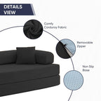 Canapé-lit convertible Mixoy avec accoudoirs amovibles, matelas pliant, canapé-lit de sol amovible et lavable